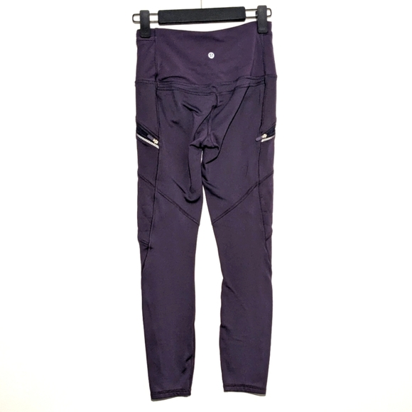 Lululemon Toasty Tech Legging Cyber Purple ZIP Pocket High Waist Size 4 - Picture 7 of 9